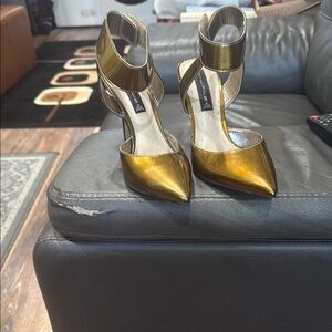 Steven By Steve Madden Gold Stiletto Heels